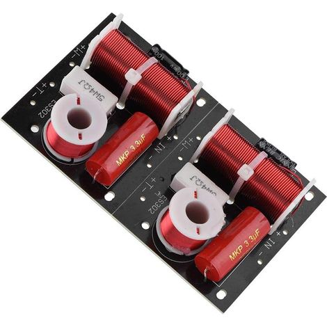 2Pcs panneau diviseur de fréquence de haut-parleur, 400W aigus/basses 2 voies 2 unités haut-parleur HIFI, 4-16 ohms impédance haute puissance Hi-Fi filtre croisé audio Woofer et module de bricolage tw (1/5)