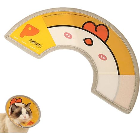 Collerette Chat Anti Léchage et Grattage, Collier de Protection Souple et Confortable pour Chats et Petits Chiens, Réglable, Taille M (27-31cm), Jaune (1/3)