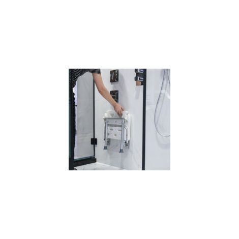 Siège de douche,Banc de douche pliable,siège de bain mural,avec pieds antidérapants,trous de drainage,fente pour la tête,pour personnes âgées handicapées (1/5)