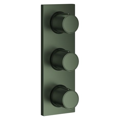 GROHE Unterputzventil Grohtherm F 100755, 3-fach, Fertigmontageset für 35 031, ohne Unterputz-Einbaukörper, satin graphite
