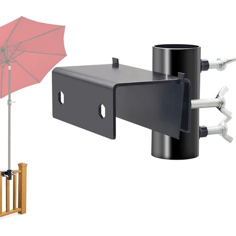 Porte-parasol - balustrade de balcon - porte-parasol universel pour balcon - métal, support de balcon pour parasols - balcon, porte-parasol - montage flexible, pour jardin, terrasse, pont (1/5)