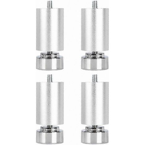 Pieds métalliques robustes et réglables, filetage M10, compatibles avec les supports de meubles - argent 15 cm (1/5)