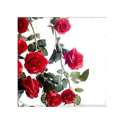 Guirlande de roses en soie rose vif, 180 cm, fleurs artificielles réalistes pour la décoration de mariage, toucher authentique, faciles à modeler, embellissez votre espace avec élégance. (1/2)