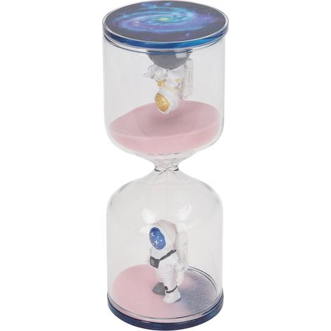 Sablier décoratif en forme d'astronaute, rose, 30 minutes, pour bureau, maison ou cuisine. (1/5)