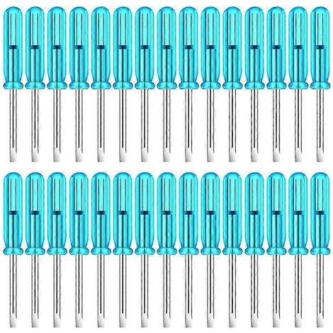 Lot de 100 mini tournevis plats, tête plate de 2 mm, longueur 45 mm, pour la réparation de petits appareils électroménagers. (1/5)