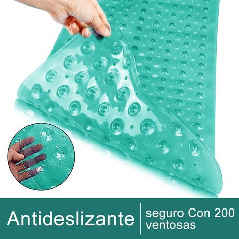 Tapis de Baignoire Antidérapant, Extra Long Tapis de Bain Lavable en Machine, Tapis de Douche Anti-moisissures avec 200 Ventouse, sans phtalate de Latex(100 x 40 cm)-Vert- (1/3)