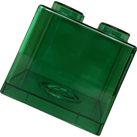 Tirelire transparente à motif de blocs de construction, boîte à monnaie rectangulaire transparente pour enfants, garçons et filles, verte 8,9 x 8,9 x 9,2 cm / 3,5 x 3,5 x 3,6 pouces (1/5)