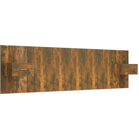 Maison Exclusive - Testiera Letto con Comodini in Legno Multistrato Rovere Fumo (1/5)