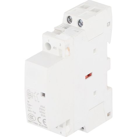 Contacteur 2P 25A 250V pour installation sur rail, interrupteur de circuit électrique de commande pour maison (1/5)