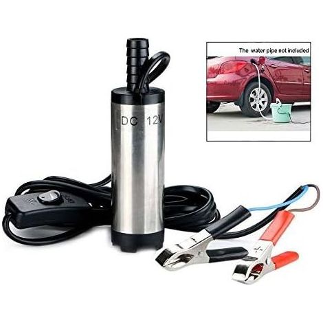 Bomba de transferencia, minibomba de 12 V, caudal máximo de 30 L/min, bomba de combustible de acero inoxidable, bomba de agua diésel con filtro anticorrosión en la parte inferior para automóviles, bom (1/5)