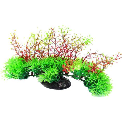 1 plante artificielle pour aquarium, en PVC non toxique, dimensions 20 x 8 x 16 cm, décoration paysagère réaliste, adaptation eau douce et eau de mer (1/5)