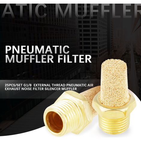 25 pièces/ensemble de silencieux/filtre à air pneumatique à filetage externe G1/8 (1/5)