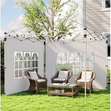 Seitenwände für Pavillon 3 x 3 / 3 x 4 m, mit Fenster, wasserdicht, weiß OKMYHOME (1/5)