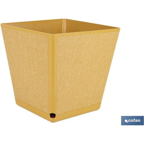 Pack de 4 pots carrés textiles moutarde 3,7 L