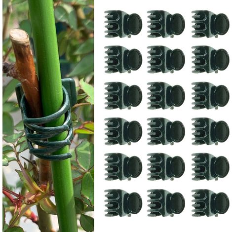 Attache plantes écologique [Lot de 50/100] - Clips végétaux polypropylène vert 1,5cm - Support réutilisable pour orchidées et jardins (1/5)