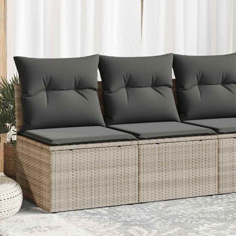 vidaXL Set sofás jardín y cojines 2 pzas ratán sintético acacia gris (1/5)