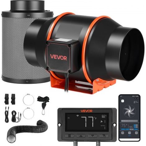 Kit Ventilateur de Gaine à Flux Mixte avec Filtre à Charbon 683 (1/5)