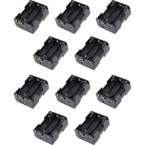 Geeignet für 10 doppelseitige 6-Zellen-1,5V-AA-Batterien (schwarz)