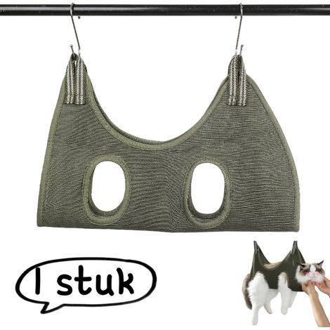 Hamac de transport pour chien et chat avec sac de bain multifonctionnel et rangement pour accessoires de toilettage taille M couleur verte 1 pièce (1/5)