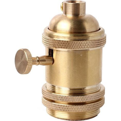 Douille E26 E27 en cuivre laiton avec interrupteur – Tension 250V – Puissance 60W – Design vintage pour ampoules Edison - AmpouleE26 (1/5)