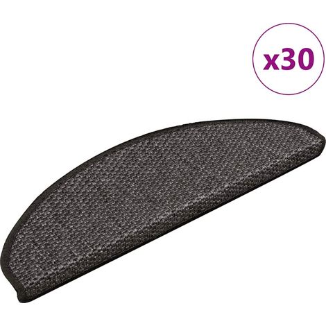 Alfombra autoadhesiva escalera sisal 30 uds 65x21x4cm antracita vidaXL
