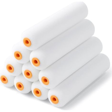 Set of 10 high-density foam paint rollers, 6 inches (15.2 cm), for painting houses, walls, ceilings, doors, and furniture. (1/5)
