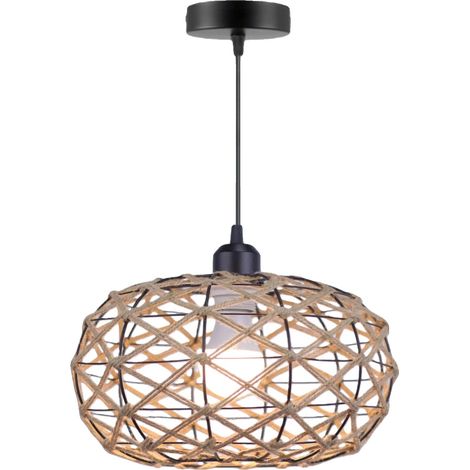 Lámpara colgante, diseño vintage, uso versátil en interiores, 30 cm de diámetro, bombilla no incluida. (1/2)