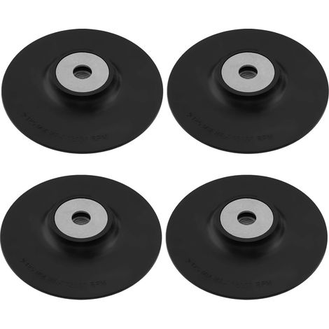 4 Pieces M14 125 mm Sanding Disc Holder Pad Rubber Steel Paper Grinding Disc Tray Angle Grinder Special Grinding Disc Black (1/5)