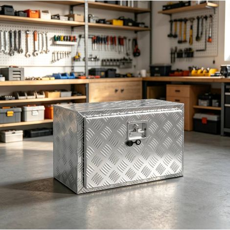 Baúl de herramientas para camión de aluminio de 76 L con cerradura y llaves HAVRYA (1/3)