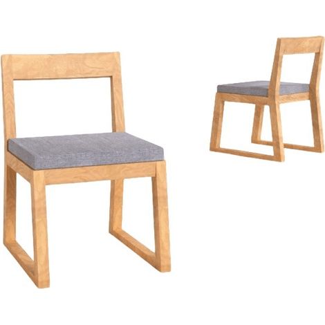 Naturel Naturale Set di 2 sedie da pranzo per esterni in teak massiccio, 50x59,5x79 cm, con cuscini grigio perla (NATOFCH50B-DUO) (1/5)