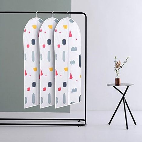 3 fundas colgantes para el hogar,bolsa para abrigos,bolsa para armarios/trajes,6090 cm,estampado geométrico (1/5)