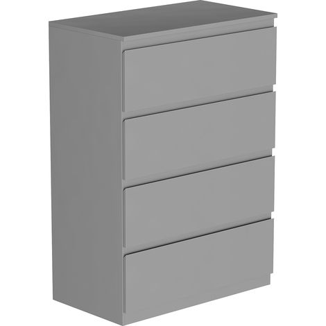 Denver 4 Drawer Chest of Drawers Bedroom Storage Furniture, Grey (1/5)