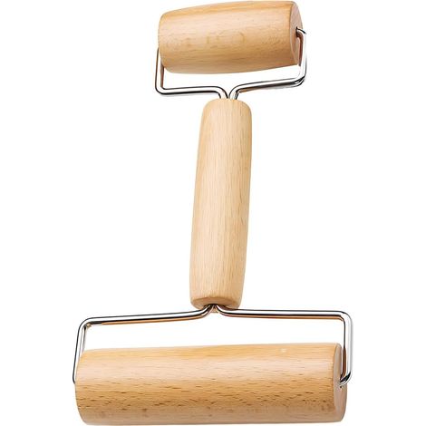 Rouleaux à Pâtisserie en Bois, Rouleau à Pâte Outil, Rouleau Pâtisserie Bois Forme T pour Etaler Les Pizzas, Biscuits, Fondants, Pâtes, Revêtement Antiadhésif (1/5)