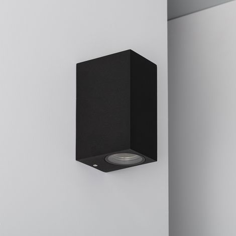 Aplique de Pared Exterior Aluminio Iluminación Doble Cara Negro Miseno