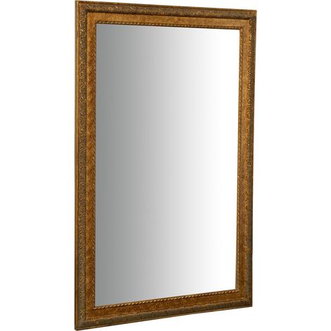Miroir Miroir mural et miroir suspendu vertical/horizontal L60xPR4xH90 cm finition or antique