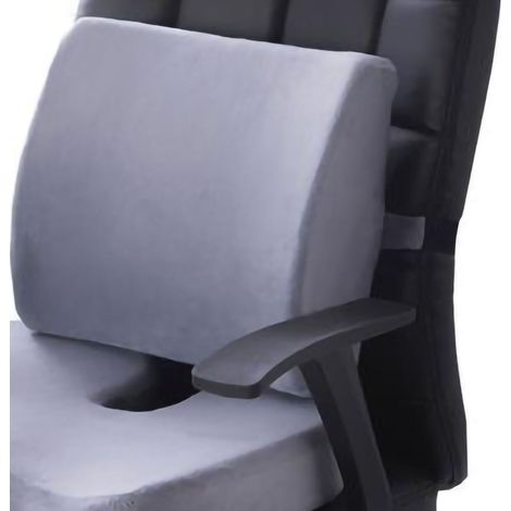 Set aus bequemen Sitz- und Lendenkissen aus Polyester für Stühle, ideal für Büro oder Zuhause. Graues Flanellkissen-Set. (1/4)