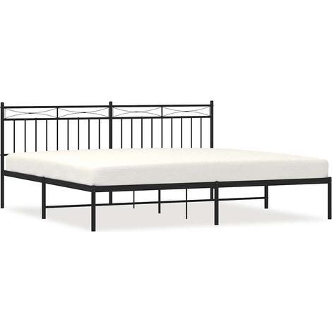 Maison Exclusive - Giroletto con Testiera in Metallo Nero 193x203 cm (1/5)