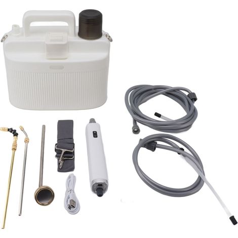 Pulvérisateur de jardin électrique, 5 L, 2200 mAh, blanc ivoire, type rotatif, avec sangle pour la fertilisation des plantes (1/5)