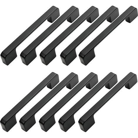 10 Möbelgriffe, 96 mm Lochabstand – Schwarze Küchentürgriffe, Stangengriffe, Schwarze Küchengriffe, 96 mm (1/5)