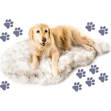 Orthopädisches Hundebett für große Hunde, aus weichem und flauschigem Kunstfell, mit Memory-Schaum zur Schmerzlinderung (1/4)