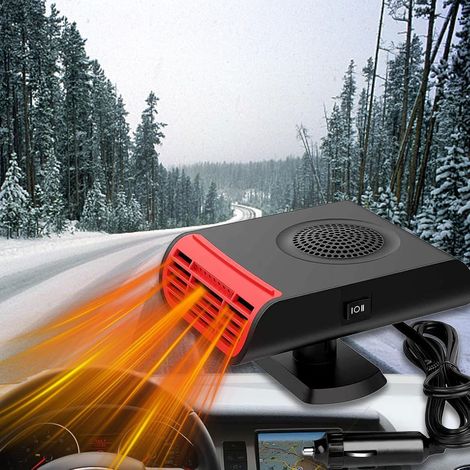 Car Heater 12 V Fan Heater Car Portable Car Heater with Heating Cooling Function & Air Cleaning, Quick Defroster for Windscreen via Cigarette Lighter for Motorhome Camper Truck Car (A)