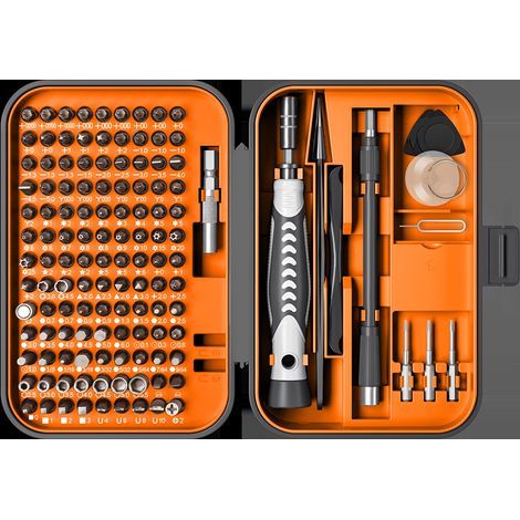 Kit Tournevis de Précision 130 en 1 Magnétique, 117 Embouts CR-V, Manche Aluminium, pour Réparation PC Portable Téléphone Console Jeux Lunettes Montre (1/5)