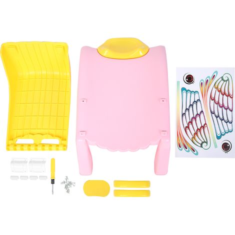 Fauteuil inclinable pour shampoing pour enfants, lit bébé pliable extra large à motifs de dessins animés, rose (1/5)