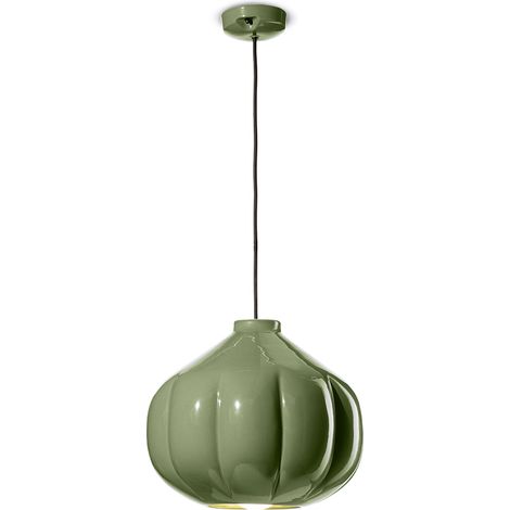 DECO' AFOXE C2641, Lampada a Soffitto Sospensione in Ceramica, - Colore: Verde Certosa (1/5)