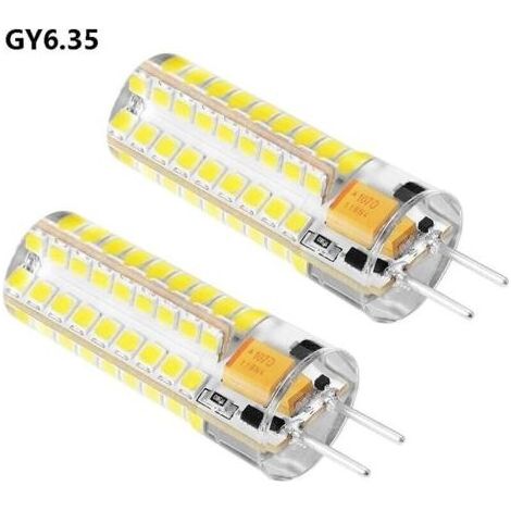 Ampoule LED, G6.35 LED 12V, lampe halogène de remplacement 7W 50W, blanc pur 6000K, angle de faisceau de 360°, pour éclairage d'armoire, non dimmable (2 pièces) (1/5)