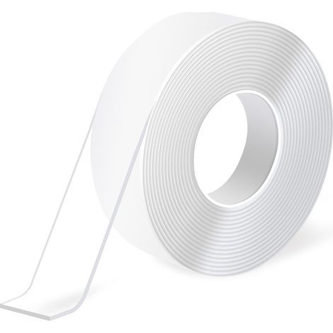 Ruban Double Face, sehr widerstandsfähiger Kleber (3 Meter), Ruban Multifonction Adhésif Multifonction Amovible en Mousse, Ruban Transparent Reutilisable pour Coller des Articles (1/5)
