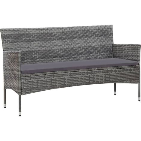 vidaXL Set Divani da Giardino 4 pz con Cuscini in Polyrattan