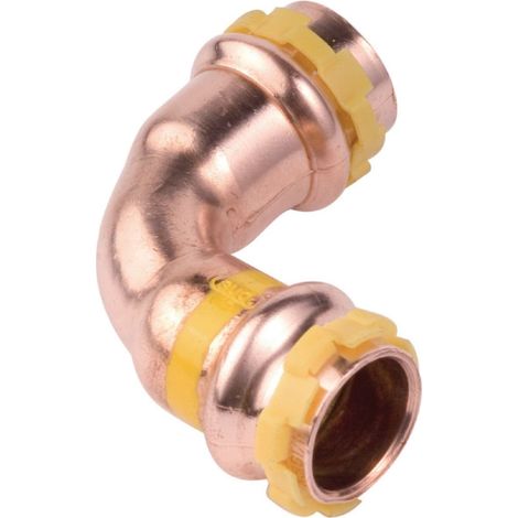 coude 90 degrés - sudopress gaz - femelle / femelle - diamètre 14 mm - comap 5002vg14 (1/2)