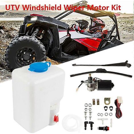 Kit de moteur d'essuie-glace électrique universel pour UTV avec flacon pulvérisateur, compatible avec Polaris, Ranger, RZR 900 et autres. (1/5)
