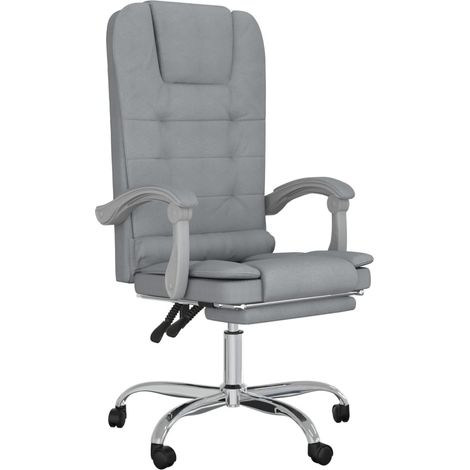 Maison Exclusive - Sedia da Ufficio Massaggio Reclinabile Grigio chiaro in Tessuto